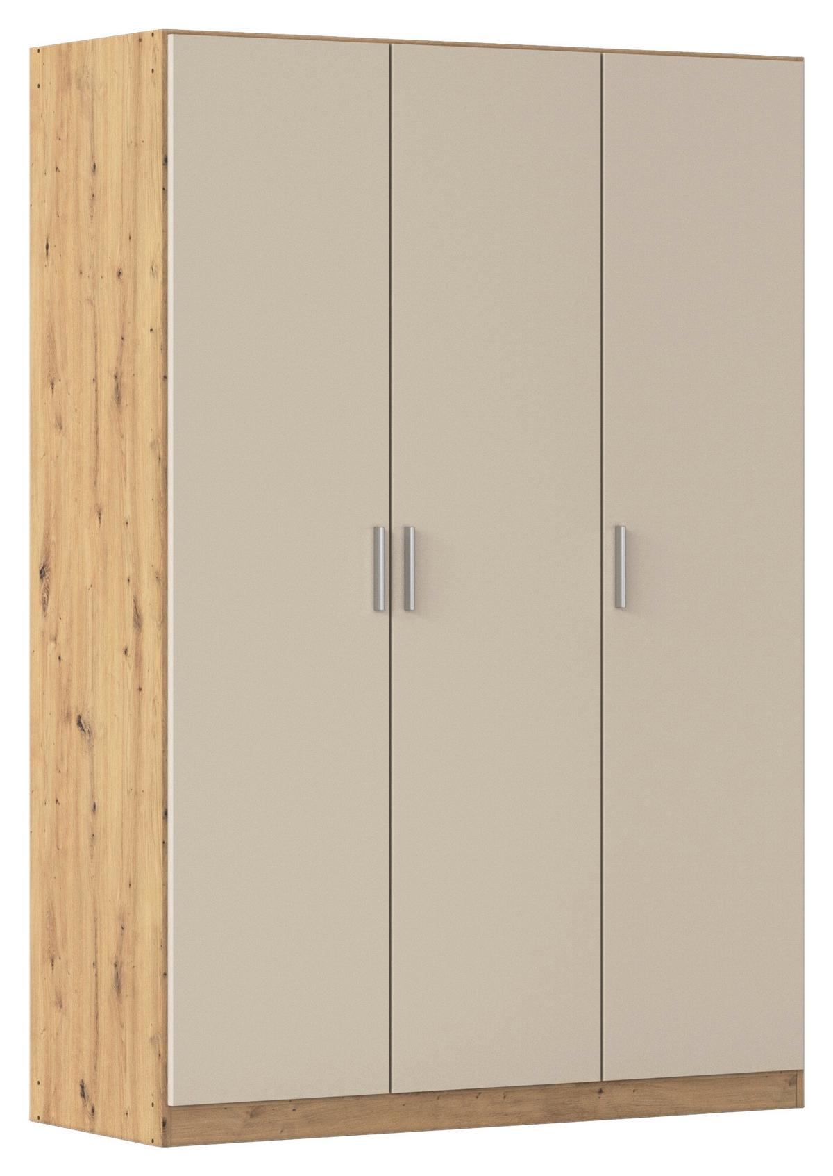 Kleiderschrank Celle Matt Champagner B: 136 cm - Champagner/Eiche Artisan, Trend, Holzwerkstoff (136/197/54cm)