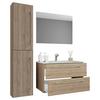 Badezimmer Badinos - Weiß/Sonoma Eiche, MODERN, Keramik/Holzwerkstoff (93cm) - MID.YOU