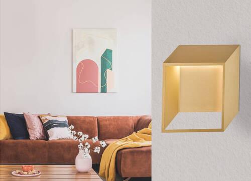 Led-wandleuchte 4416.01.15.8000 - Goldfarben, Design, Kunststoff/Metall (25/9,2/25cm) - Globo