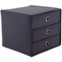Schubladenbox Lisa New Grau Kord 3 Laden mit Grifflöchern - Grau, MODERN, Karton/Textil (32/31,5/32cm)