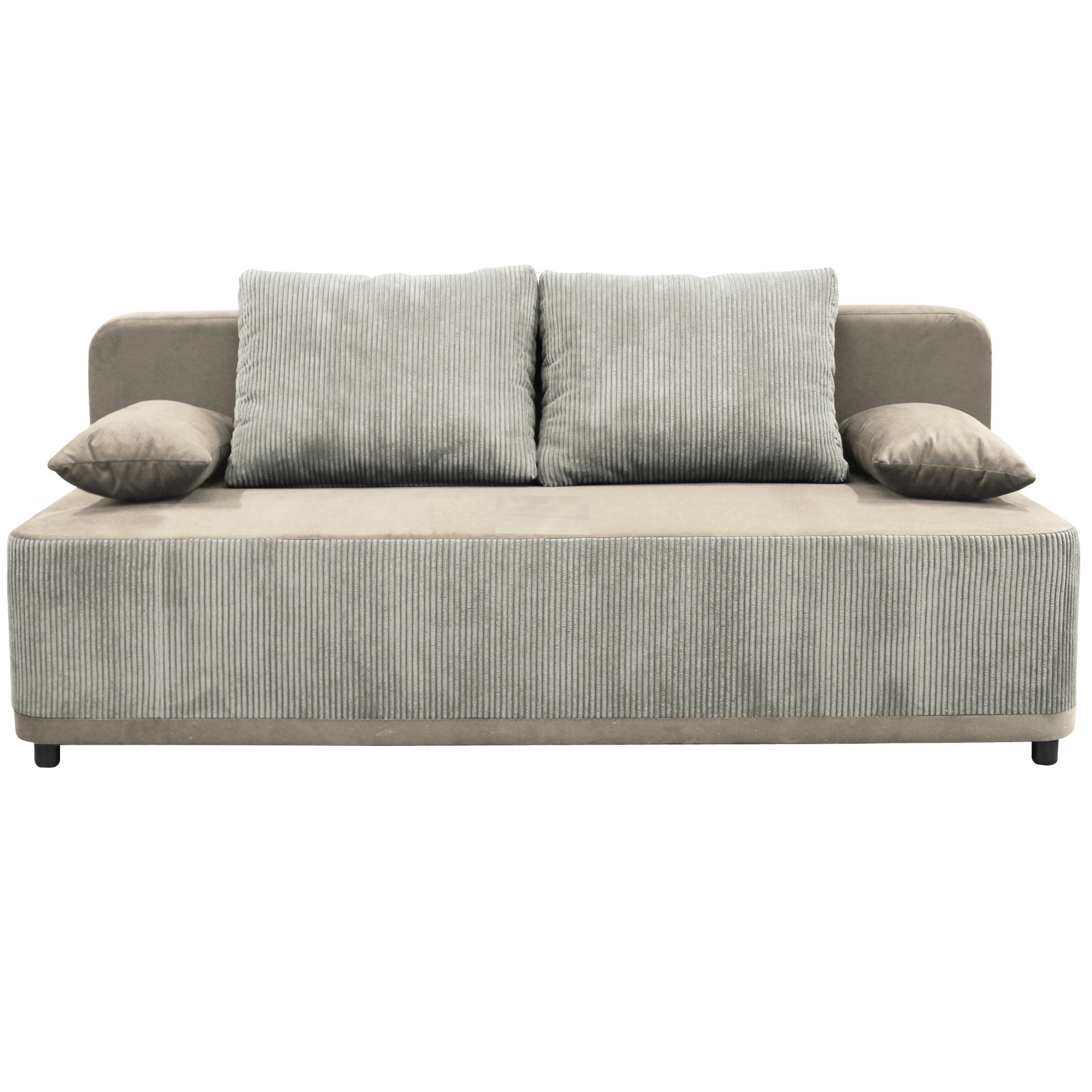 Schlafsofa Stella Creme B: 197 Cm - Creme/Schwarz, Design, Textil (197/90/83cm) - MID.YOU