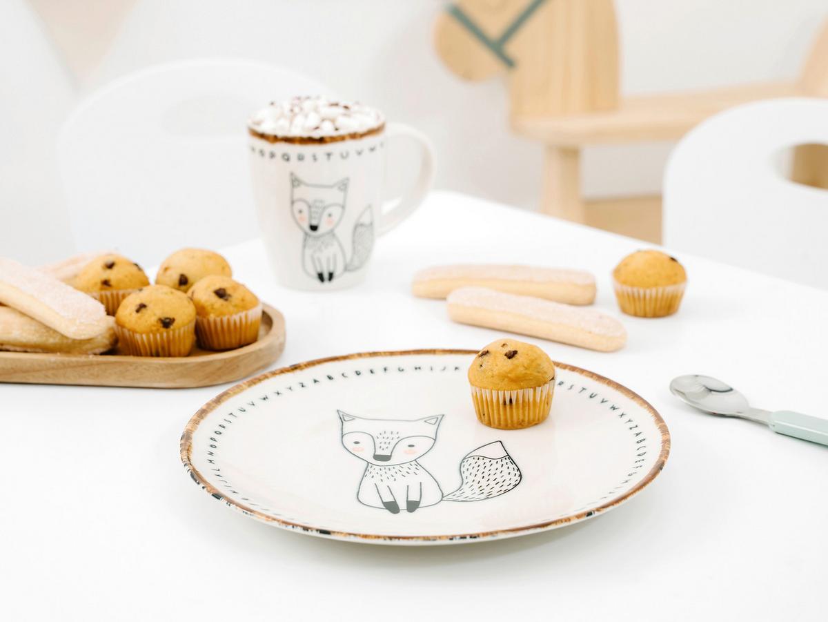 Kindergeschirrset Mutlicolor Steinzeug Fuchs - Multicolor, Basics, Keramik - Creatable