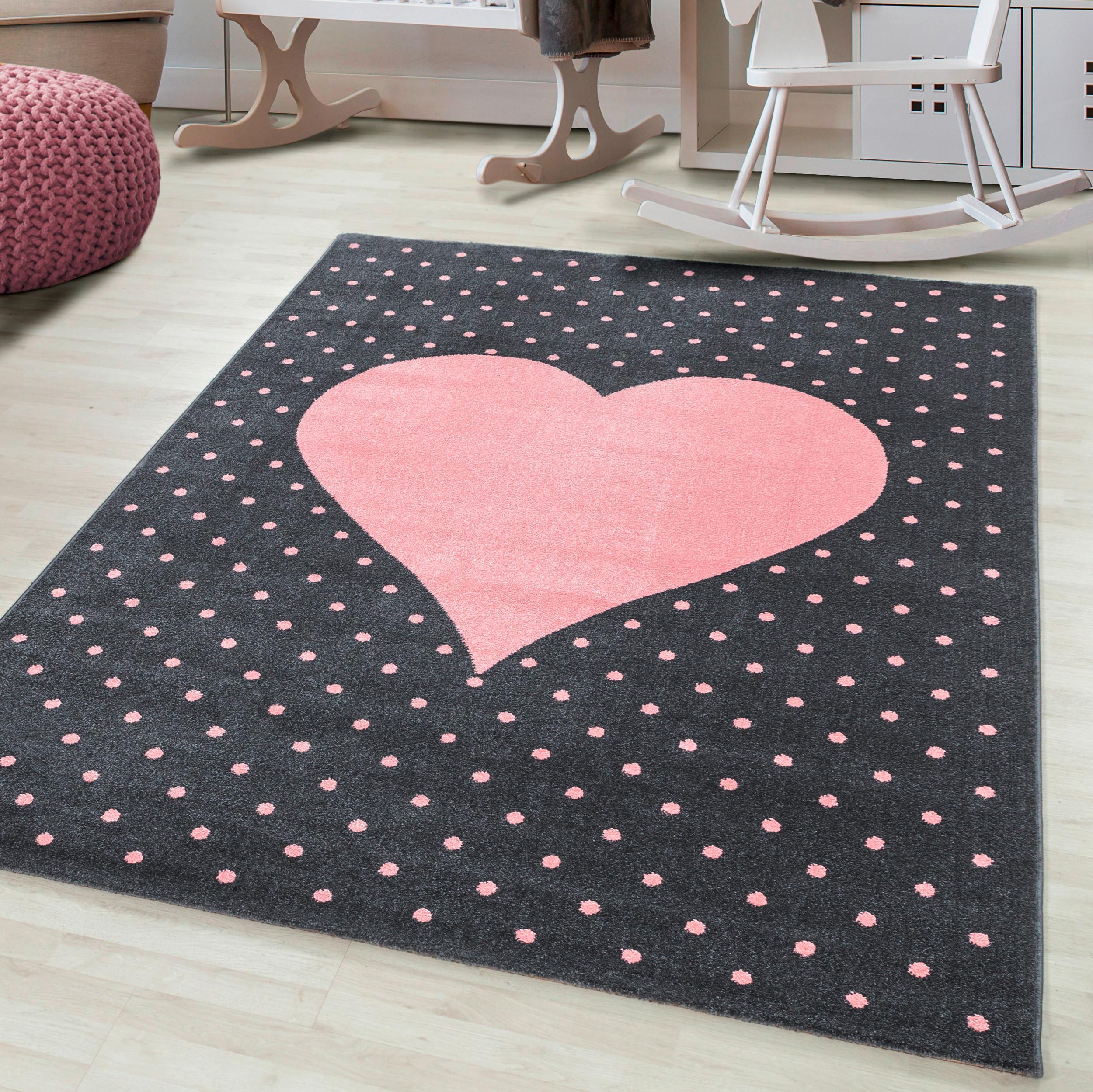Dětský koberec SRDCE 140x200cm - pink, Trend, textil (140/200cm) - Ben'n'jen