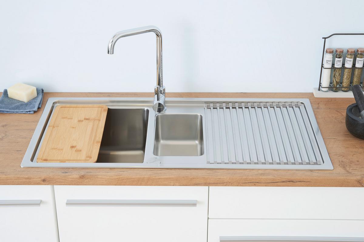 Spüle Respekta Ohio Kunststein Bxt: 66x50 Cm - Edelstahlfarben, Trend, Metall (100/20,3/50cm) - Respekta