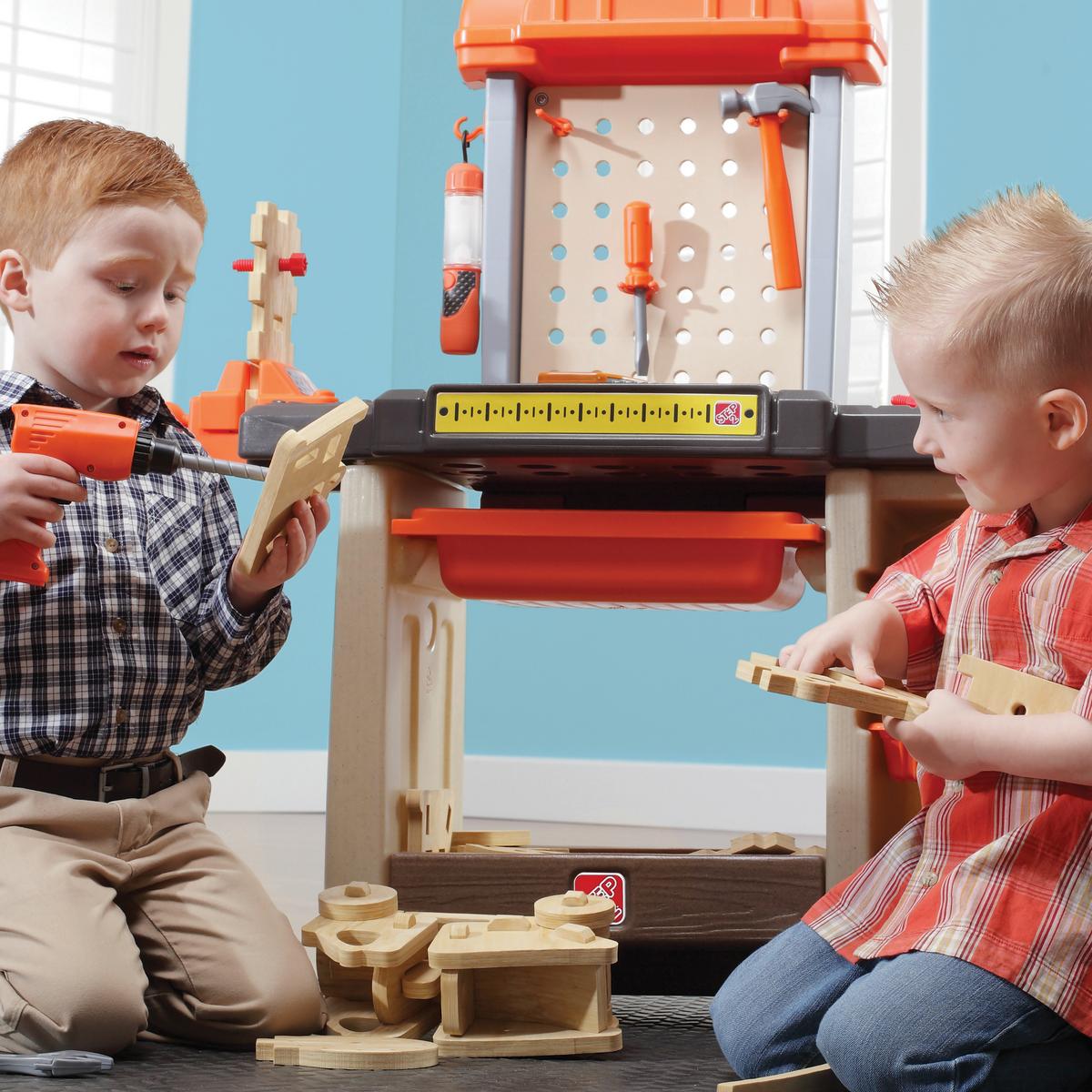 Kinderwerkbank Orange, B/h/t: 92,1x89,9x33cm - Beige/Orange, KONVENTIONELL, Kunststoff (92,1/89,9/33cm) - Ambia Garden