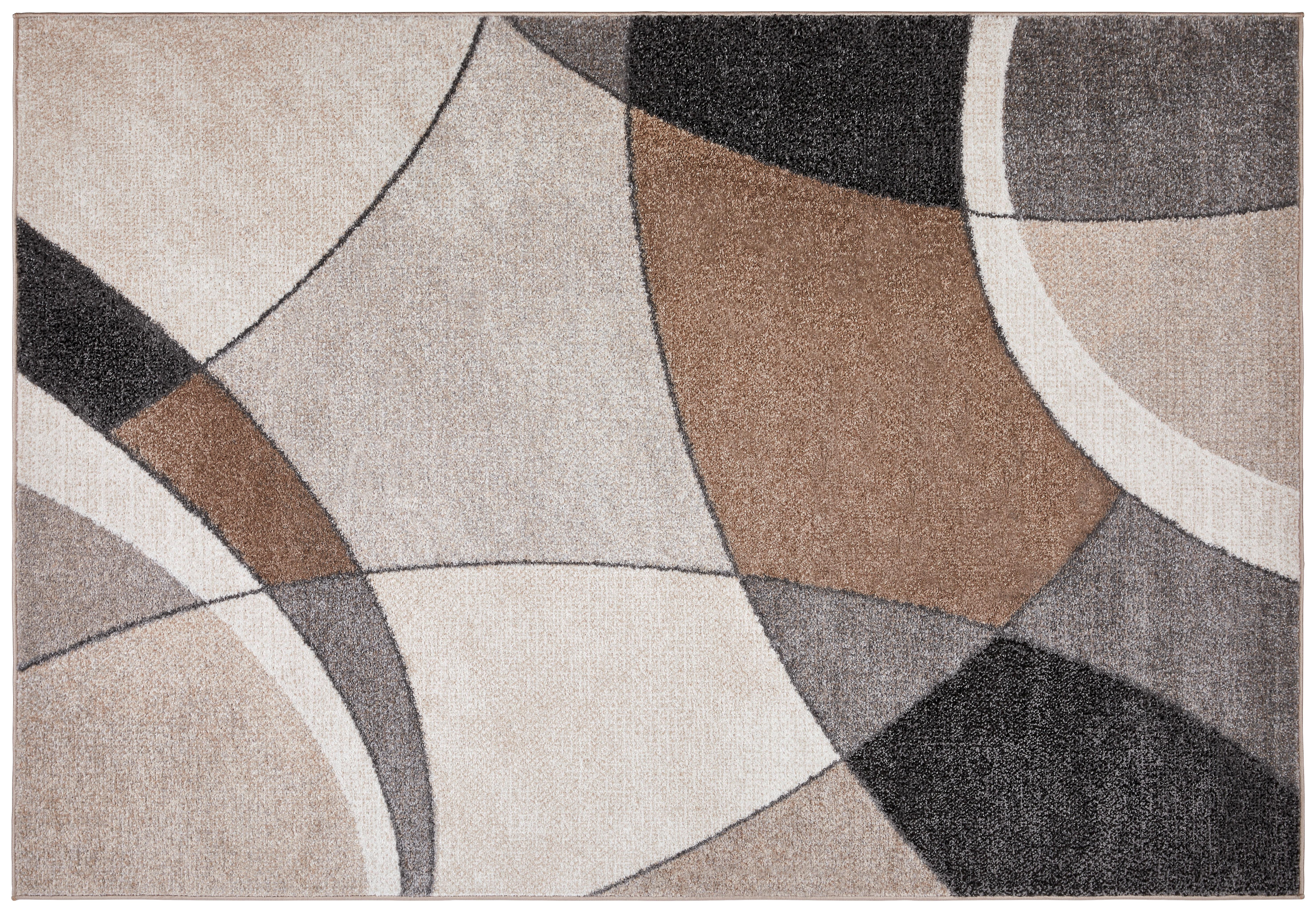 Webteppich Grau / Beige Siri 220x160 cm Polypropylen