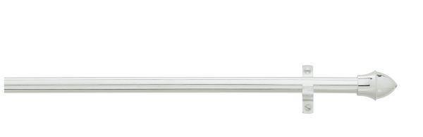 Vitragenstange Weiß L: 75-120 cm - Weiß, KONVENTIONELL, Kunststoff/Metall (75cm) - Ondega