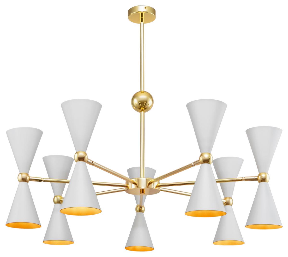 Kronleuchter Vesper - Goldfarben/Weiß, Basics, Metall (91/32/91cm) - MAYTONI