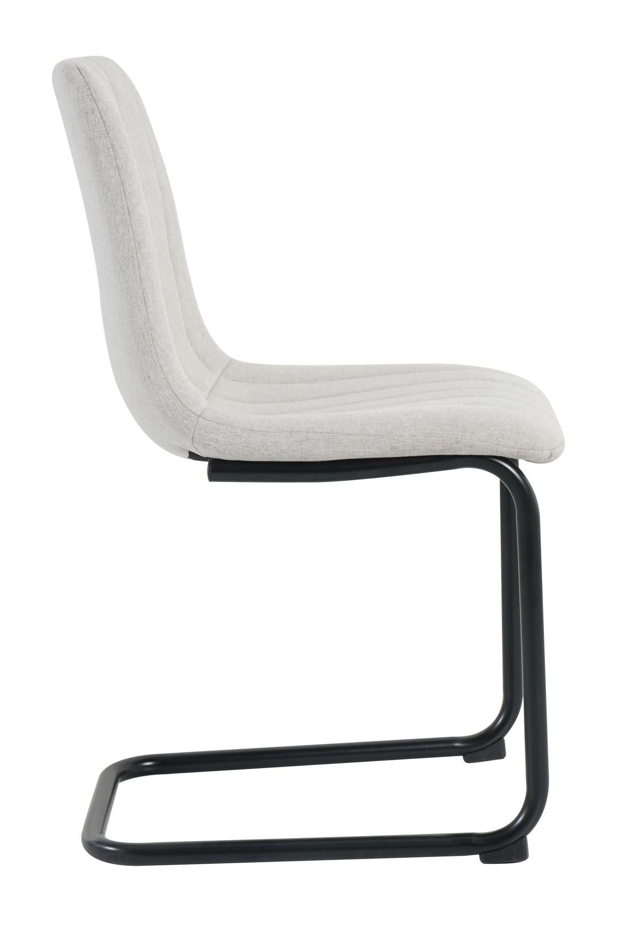 STUHL-SET Strukturgewebe beige, B: 43cm - Beige/Schwarz, Design, Textil/Metall (43/87/53cm) - Livetastic