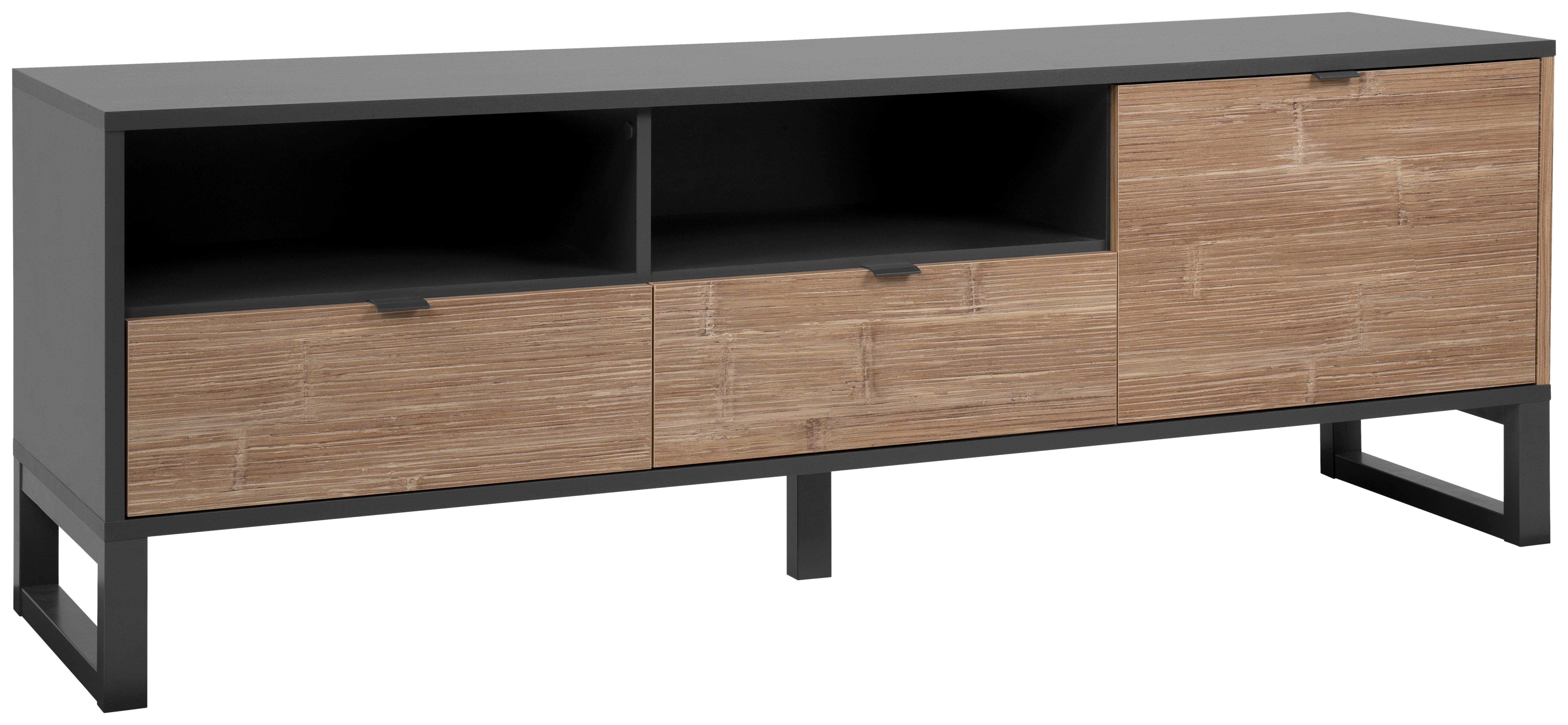 Tv-element Sumatra B: 160 Cm Anthrazit/bambus Dekor - Anthrazit, Design, Holzwerkstoff (160/56/40cm) - MID.YOU
