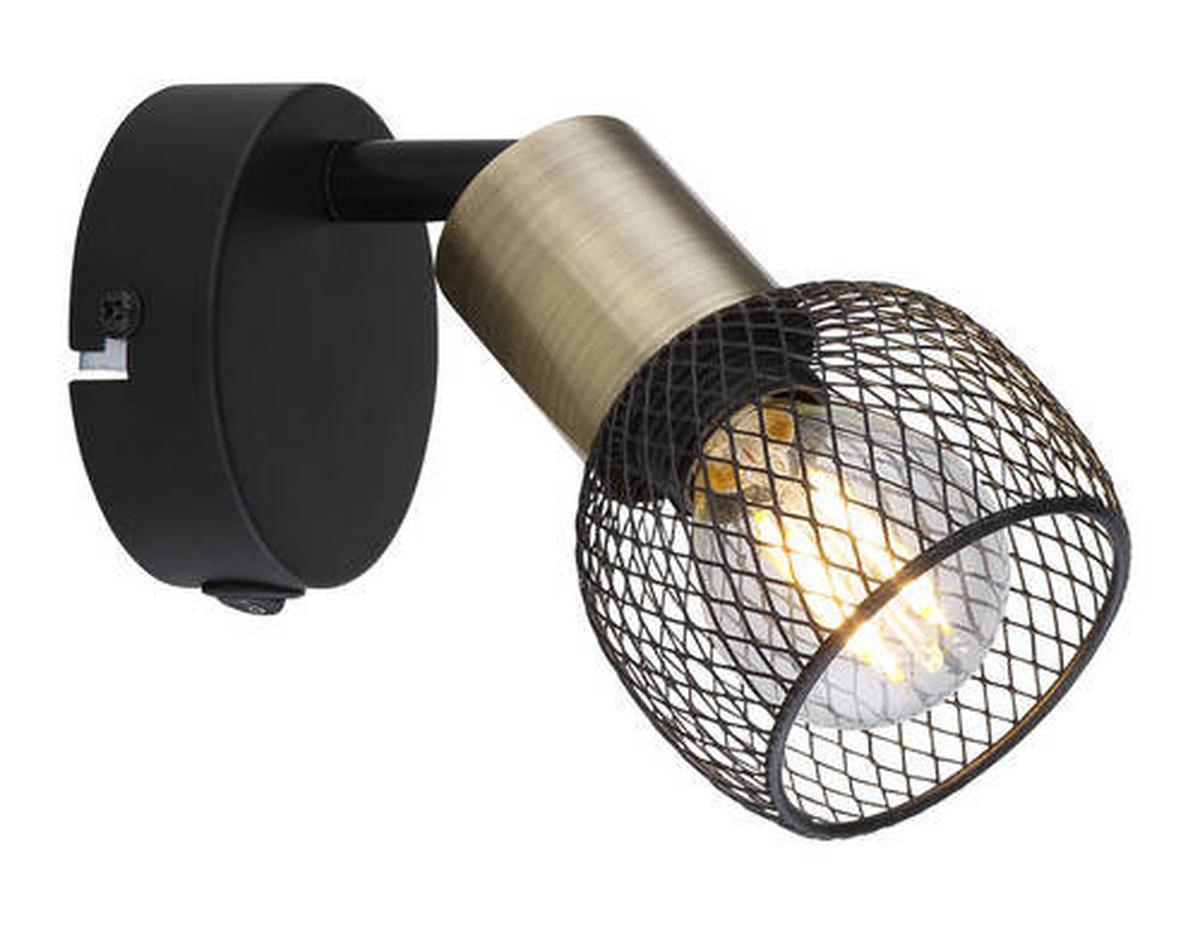 Strahler Fiastra 1-flammig Verstellbar Ø 8 Cm - Schwarz, Basics, Metall (8/9/16,5cm) - Globo