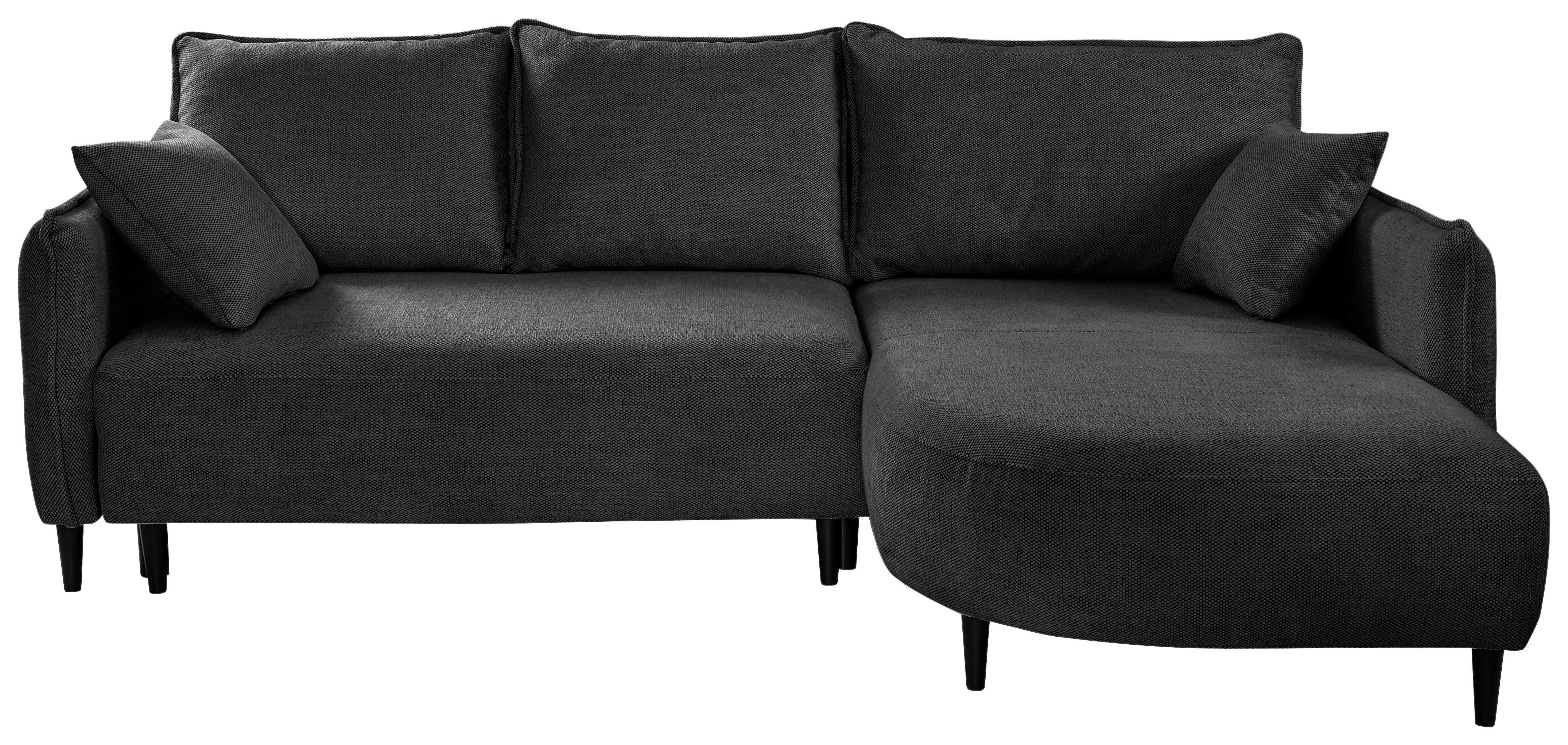 Ecksofa Sycylia Dunkelgrün/Schwarz, 244 cm - Dunkelgrün/Schwarz, Design, Textil (244/165cm) - MID.YOU