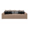 Big Sofa mit Schlaffunktion + Bettkasten Hanna B: 280 cm - Taupe/Schwarz, MODERN, Textil (280/87/145cm)