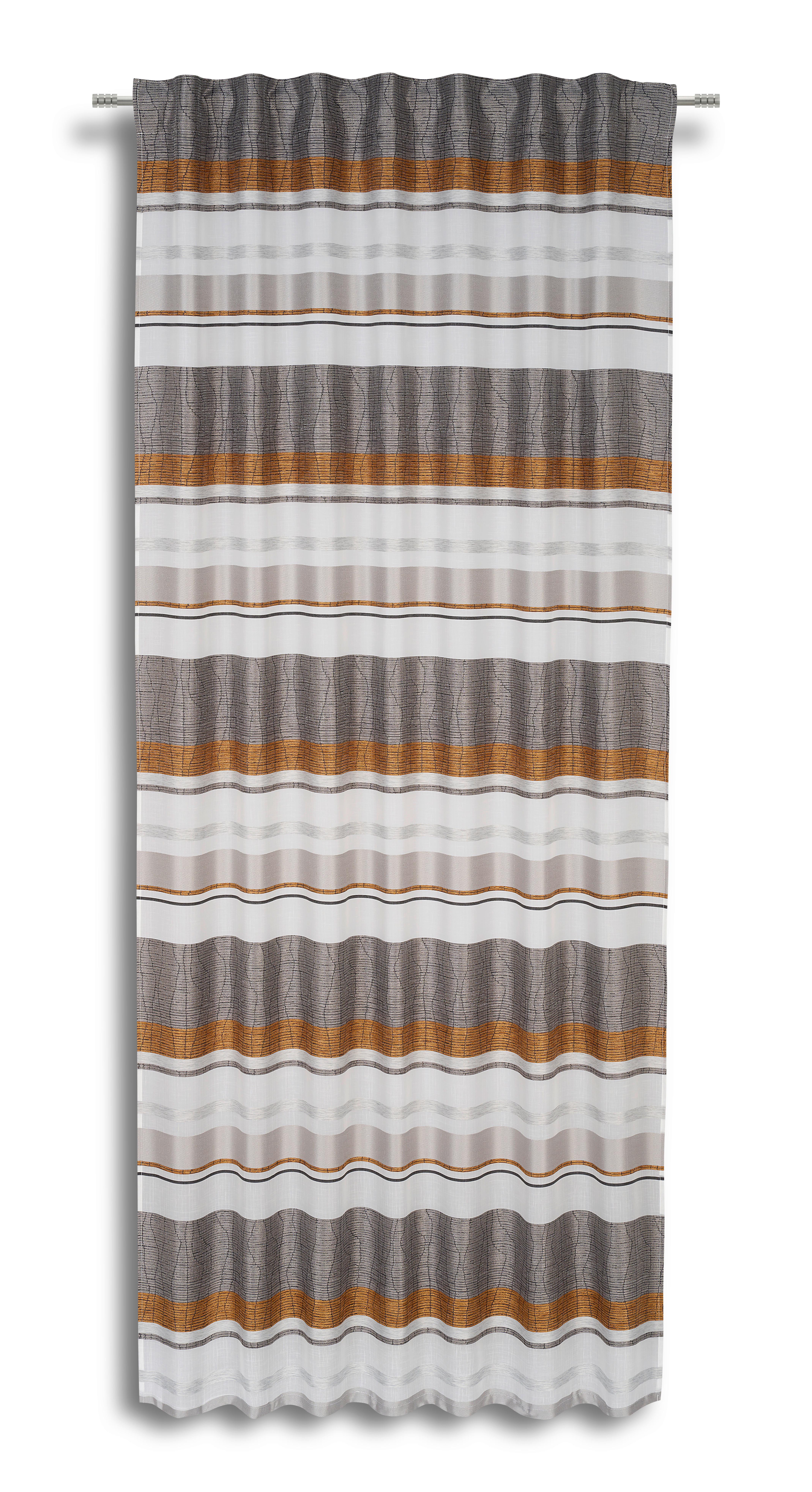 Fertigvorhang Laurina - Braun/Grau, MODERN, Textil (140/245cm) - Luca Bessoni