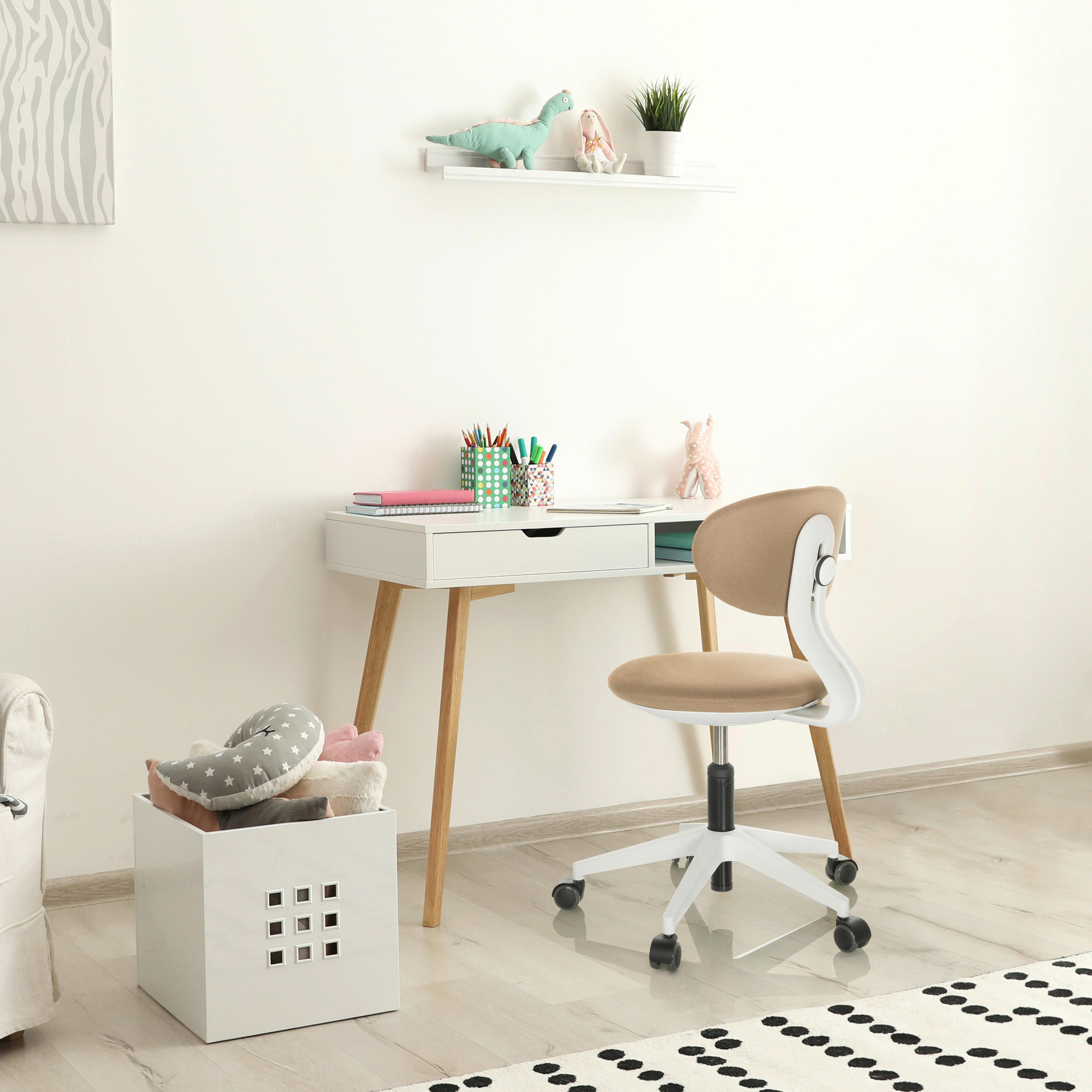 Jugenddrehstuhl Minimovo - Beige/Weiß, Basics, Kunststoff/Textil (42/66-87/52cm) - MID.YOU