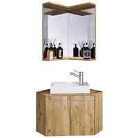 Badmöbel-set 3-tlg. Vilosa B: 50 Cm Eiche Dekor - Honigeiche/Weiß, MODERN, Keramik/Holzwerkstoff (50/42/50cm) - MID.YOU