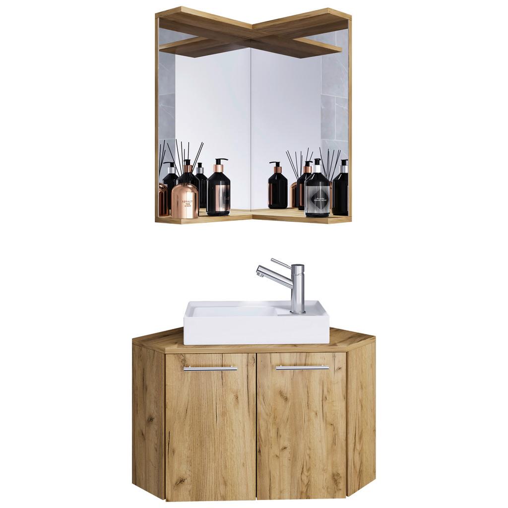 Badmöbel-Set 3--Teilig. Vilosa B: 50 cm Eiche Dekor