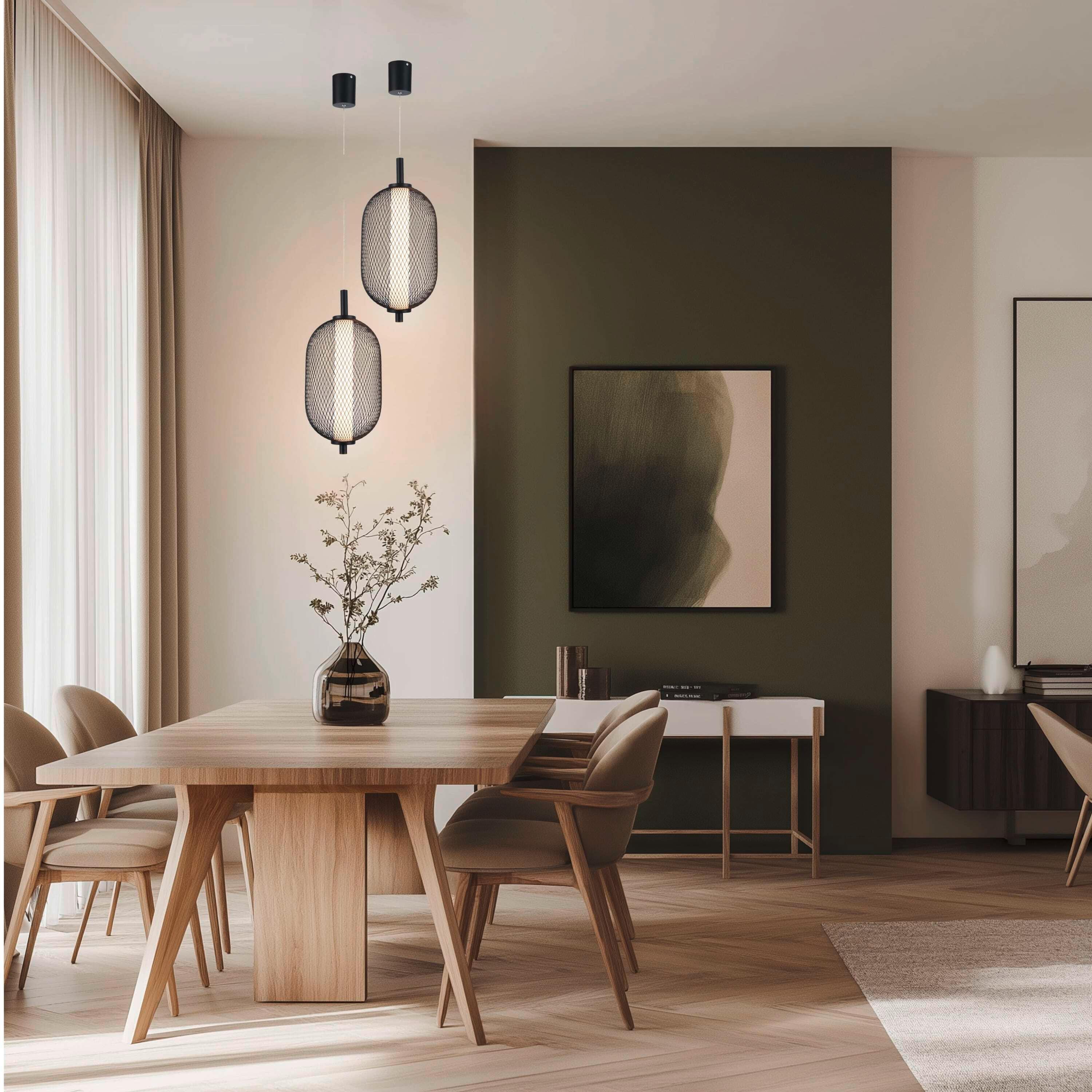LED-Pendelleuchte 31-35349 Puma - Schwarz/Weiß, KONVENTIONELL, Kunststoff/Metall (15/15/140cm)