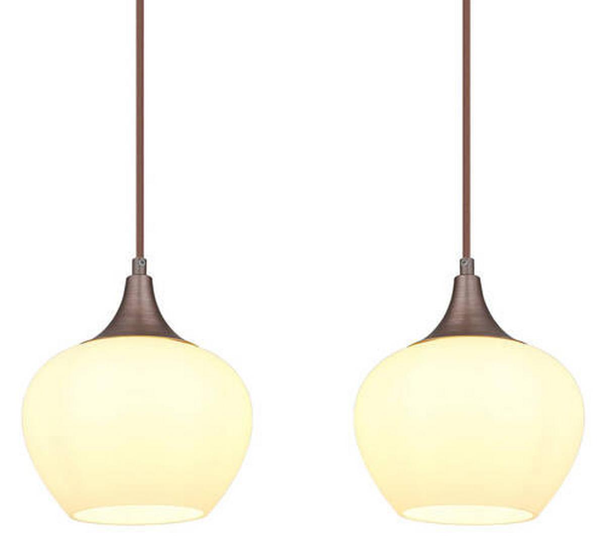 Hängeleuchte 15548-4hc - Opal/Schwarz, KONVENTIONELL, Glas/Textil (100/18/120cm) - Globo
