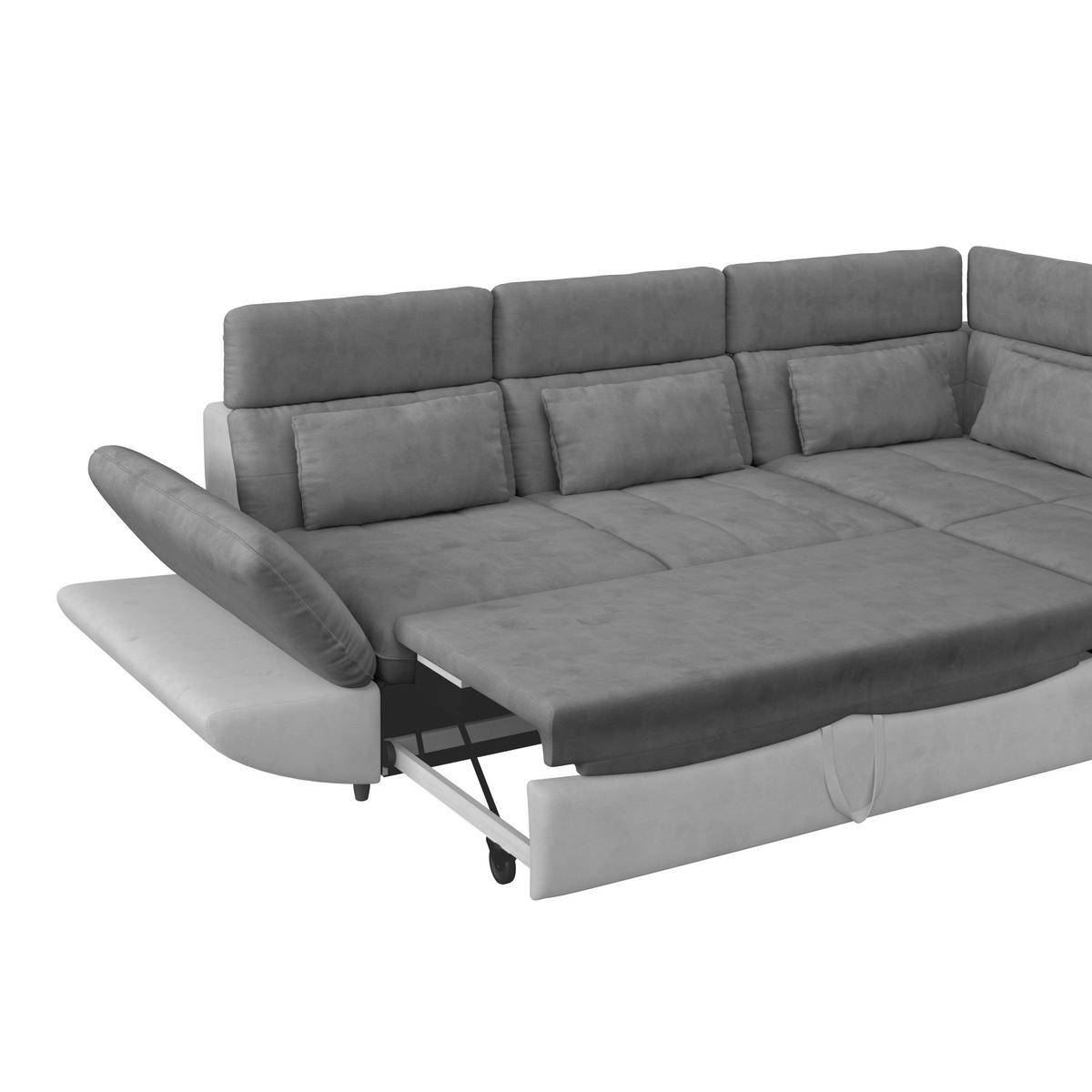 Ecksofa mit Schlaffunktion Park Hell-/Dunkelgrau - Dunkelgrau/Hellgrau, MODERN, Textil (233/311cm) - Luca Bessoni