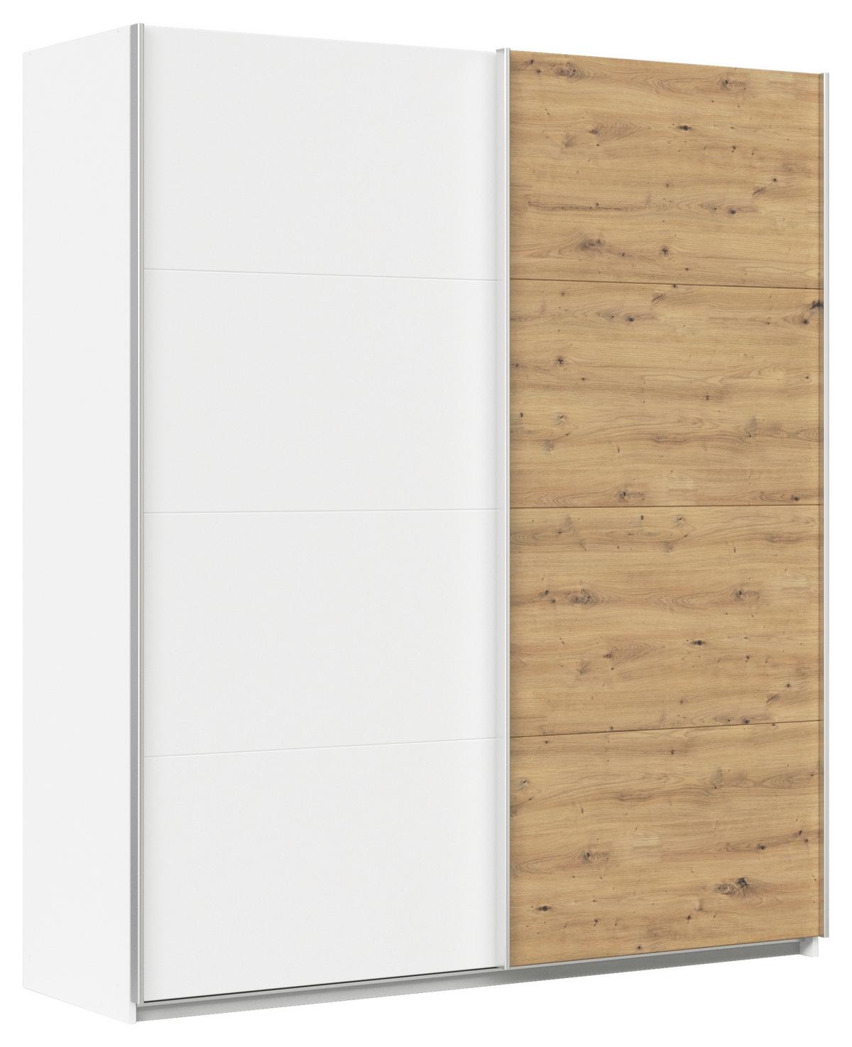 Schwebetürenschrank Feldkirch 181 Normalhöhe - Weiß/Eiche Artisan, MODERN, Holzwerkstoff (181/210/62cm)