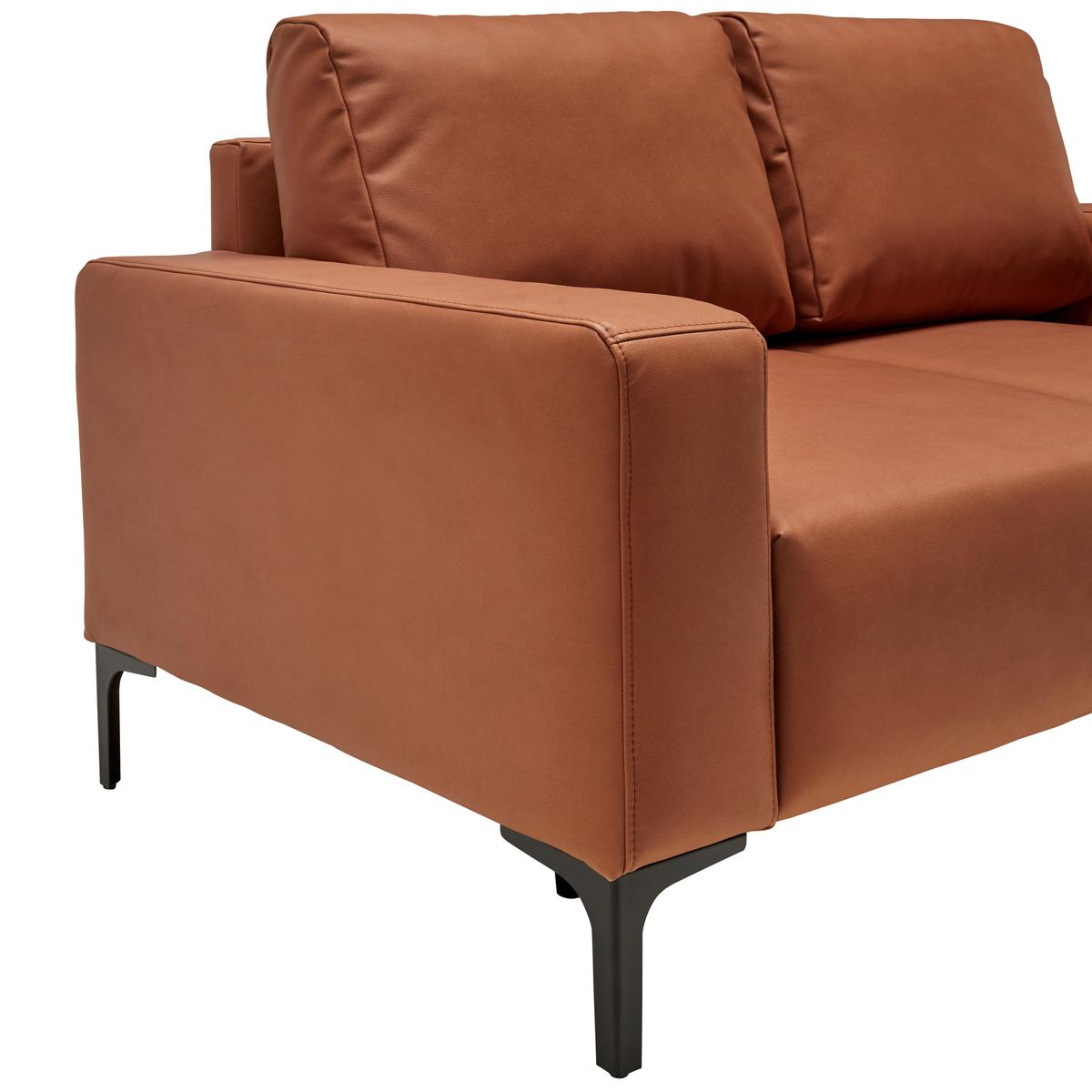 Dvoumístná pohovka CUSTOM, rezavá - černá/rezavá, Moderní, kov/textil (150/85/92cm) - Mömax