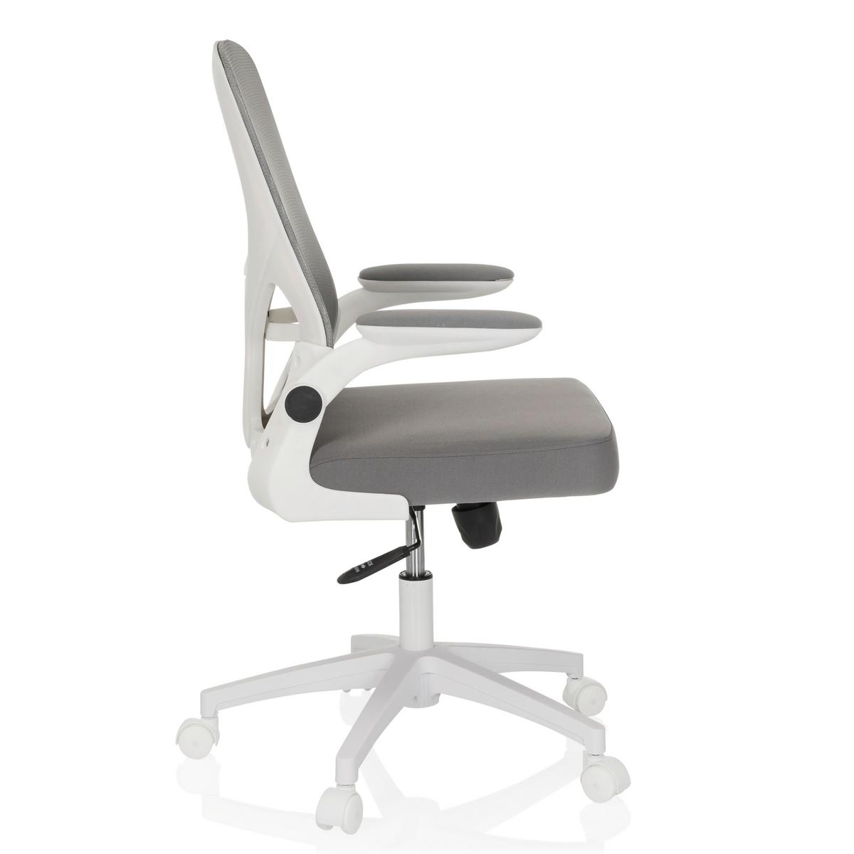 Drehstuhl Grau B: 60 Cm - Grauweiß/Weiß, MODERN, Kunststoff/Textil (60/95-105/54cm) - MID.YOU