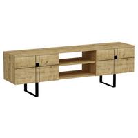 Lowboard Zeus Tv-Schrank - Eichefarben/Walnussfarben, Design, Holzwerkstoff (160/50/35cm) - Livetastic