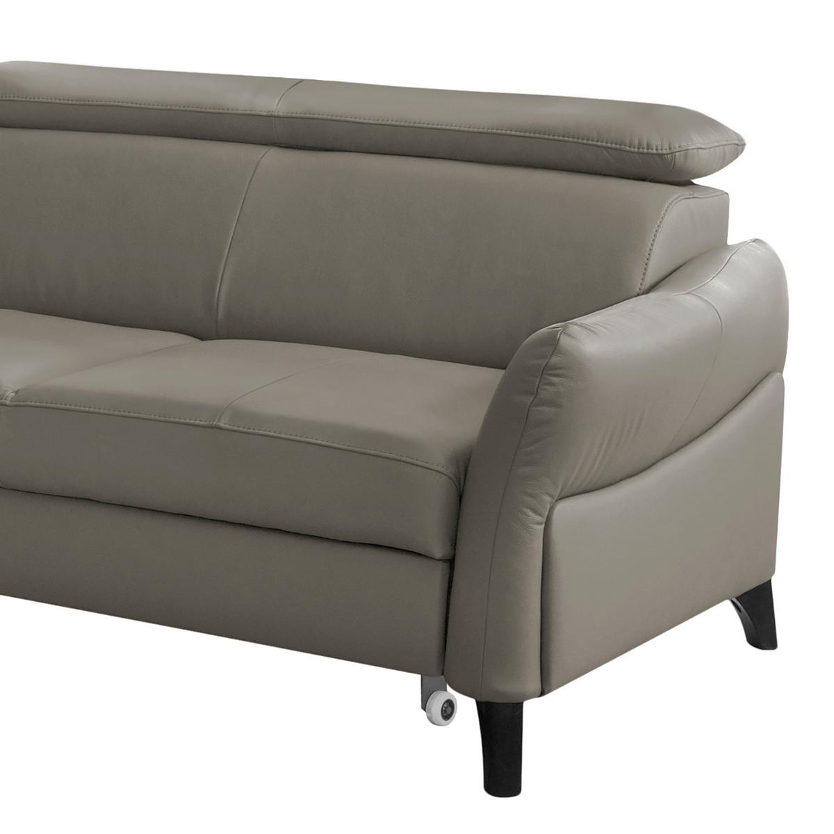 Ecksofa Note New Teilleder Schlammfarben 199x244 - Schlammfarben/Schwarz, Design, Leder/Textil (199/244cm) - Livetastic