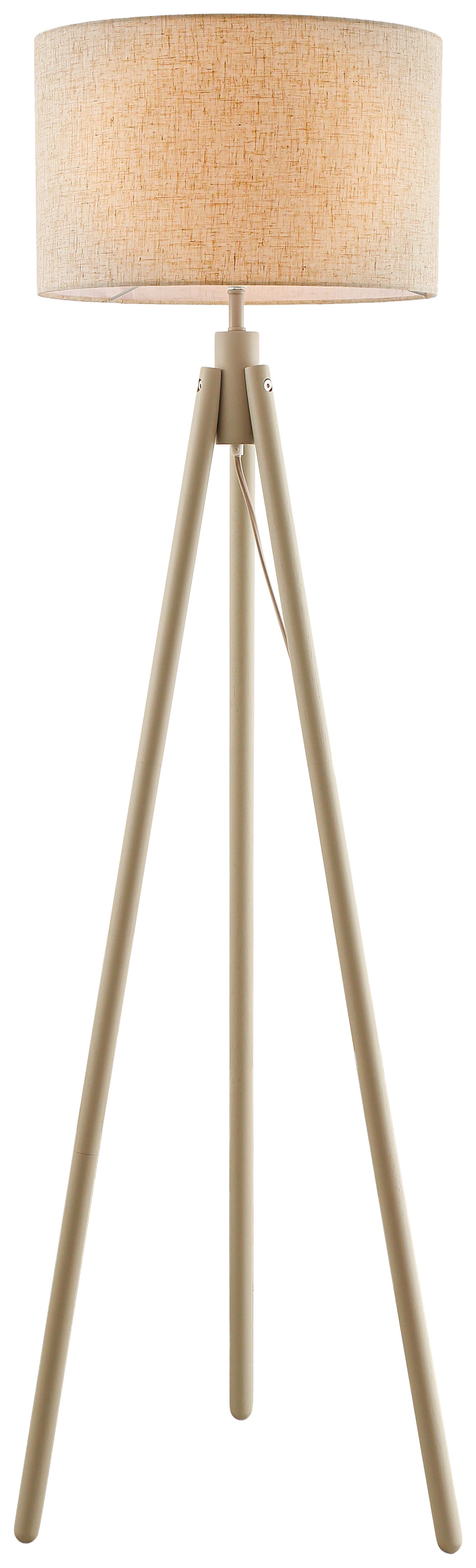 STOJACIA LAMPA NICOLA - piesková/béžová, Modern, kov/drevo (50/50/148cm) - Mömax
