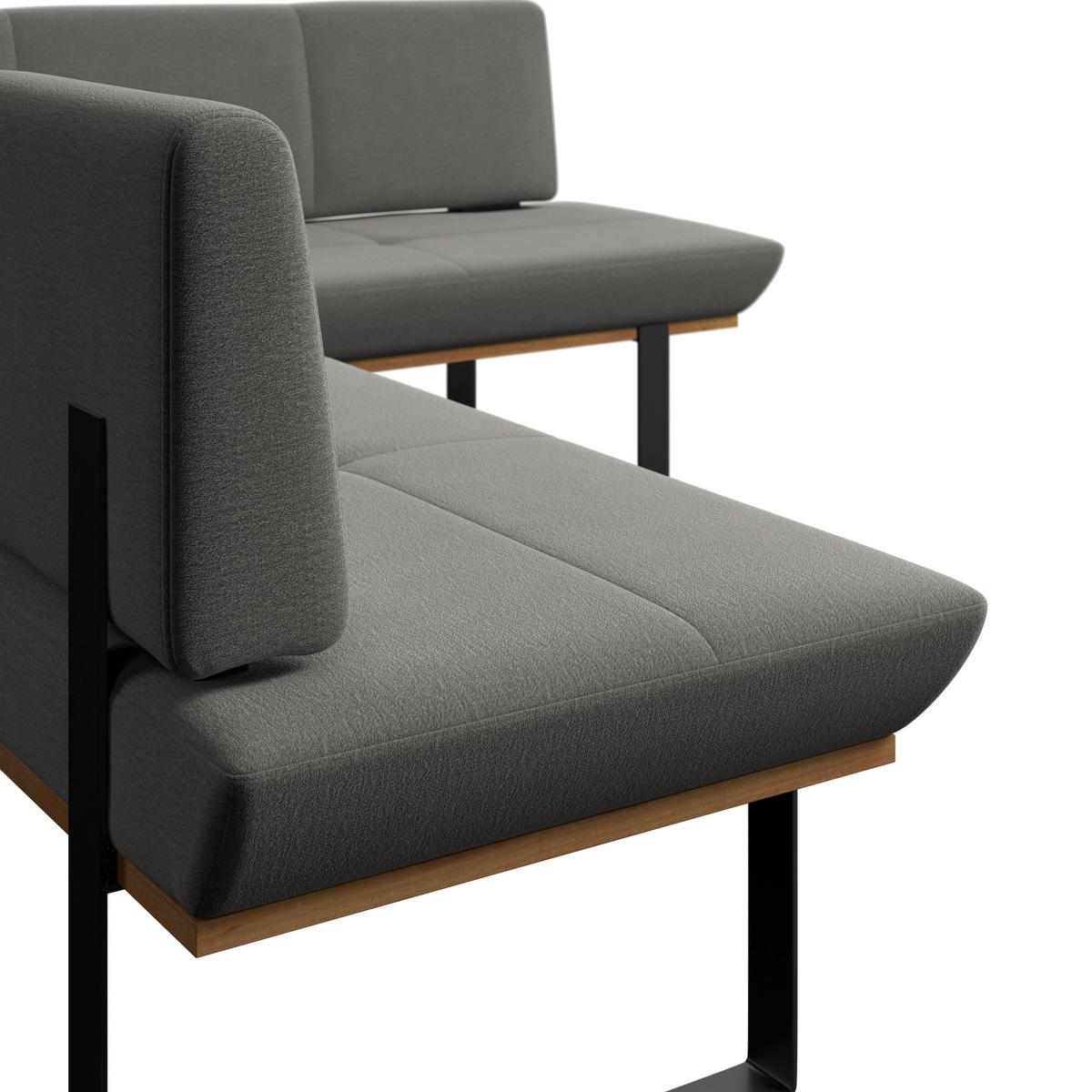 Eckbank Tristan Webstoff grau, S:245x175cm - Schwarz/Grau, MODERN, Holz/Textil (245/175cm) - James Wood