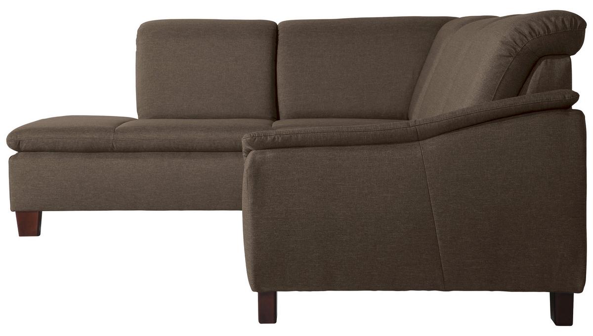 Ecksofa Aaron Sahara Flachgewebe - Nussbaumfarben/Sahara, Design, Textil (247/187cm) - Max Winzer