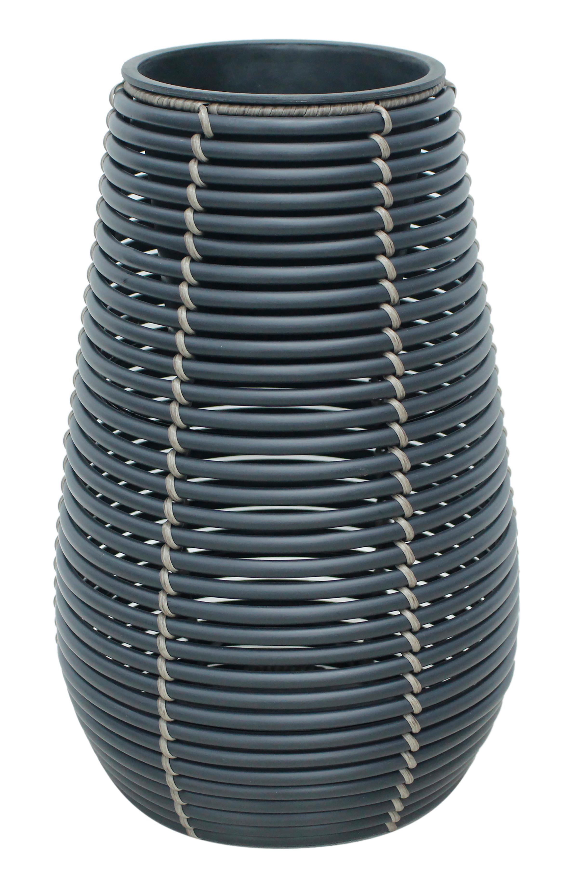 Pflanzentopf Mausa - Schwarz, KONVENTIONELL, Kunststoff/Metall (25/38cm) - Luca Bessoni