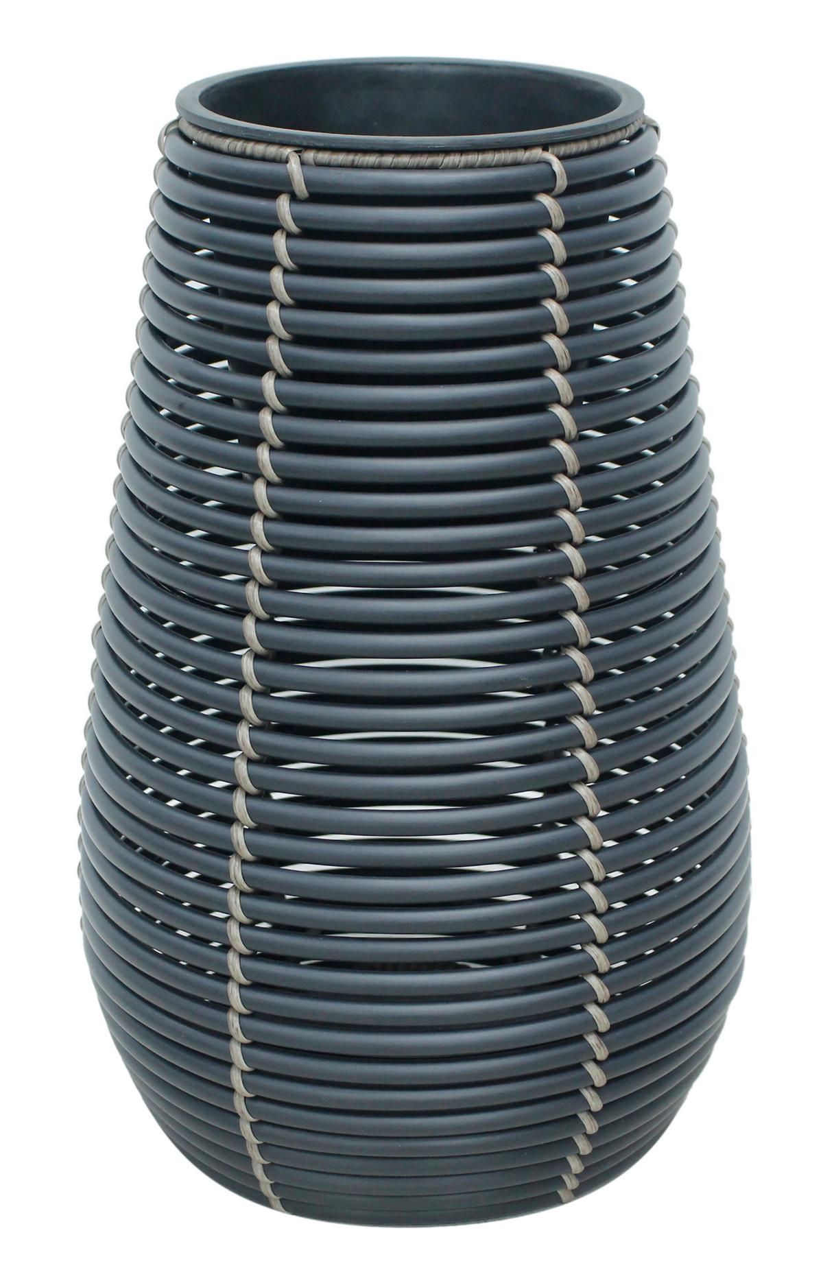 Pflanzentopf Mausa - Schwarz, KONVENTIONELL, Kunststoff/Metall (25/38cm) - Luca Bessoni