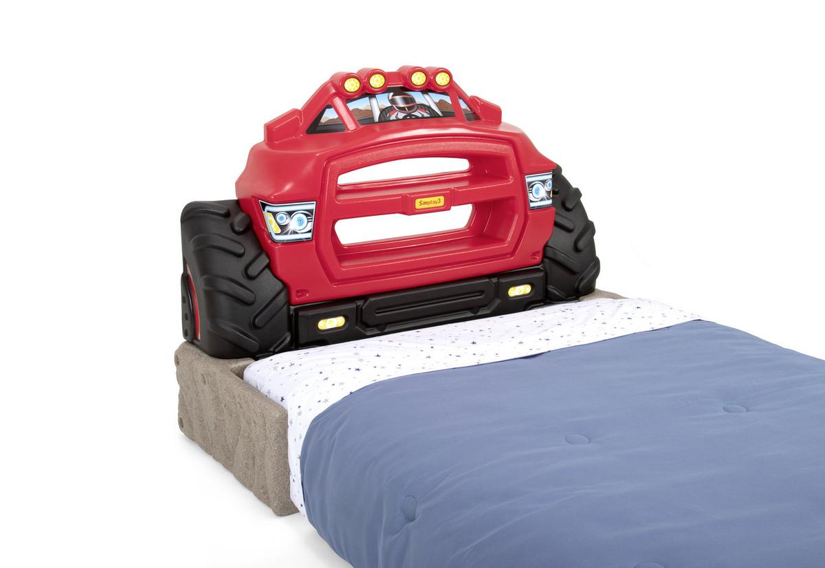 Bett-kopfteil Monster Truck B: 105,1 Cm Kunststoff - Rot/Multicolor, Basics, Kunststoff/Metall (105,1/104,1/20,3cm)