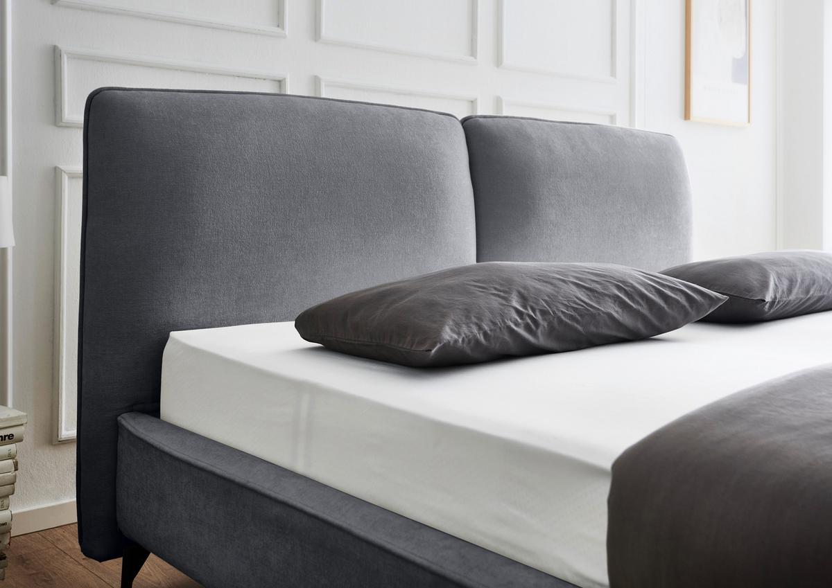 Polsterbett Infinity Liberty Grau 180x200cm - Schwarz/Grau, MODERN, Textil (180/200cm) - Livetastic