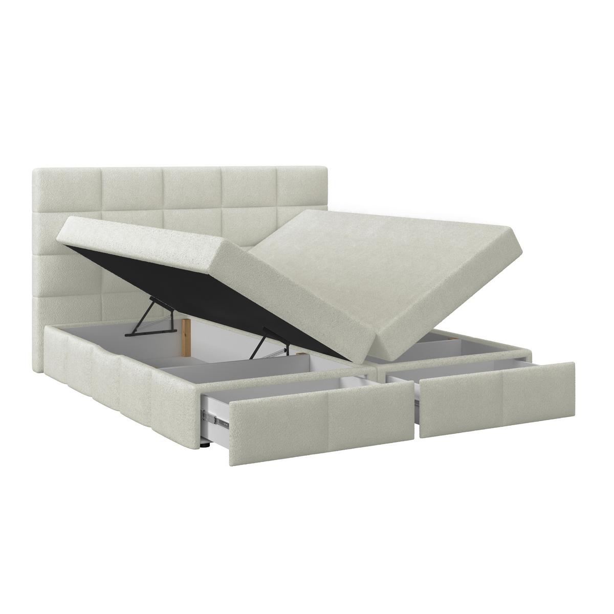 Polsterbett Alba Boucle Champagner, 160x200 cm - Champagner/Schwarz, Trend, Textil (160/200cm)