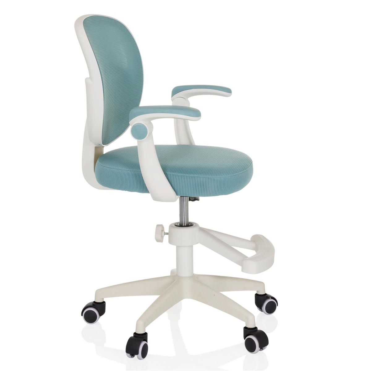 Jugenddrehstuhl Kiddy Smart Aqua B: 61 cm - Weiß, MODERN, Kunststoff/Textil (61/84-97/55cm) - MID.YOU