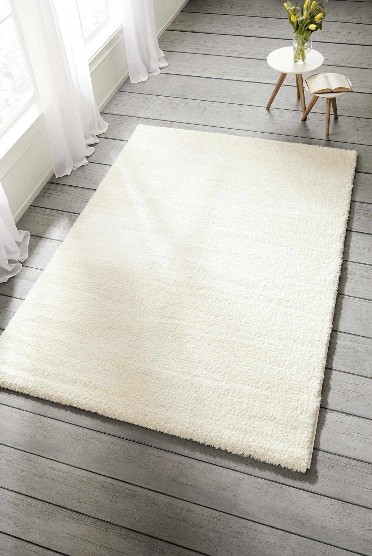 SHAGGY KOBEREC Stefan 1, 80/150cm, bílá - bílá, Moderní, textil (80/150cm) - Mömax