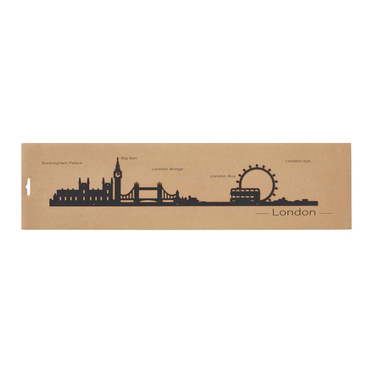 DEKORACE NA ZEĎ SKYLINE - černá, Konvenční, kov (55/10cm) - Modern Living