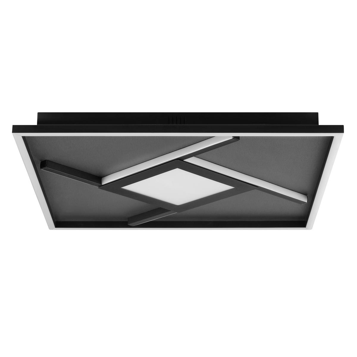 LED-Deckenleuchte Hardy Schwarz B: 46 cm - Schwarz, Design, Kunststoff/Textil (4,7/46/46cm) - Brilliant