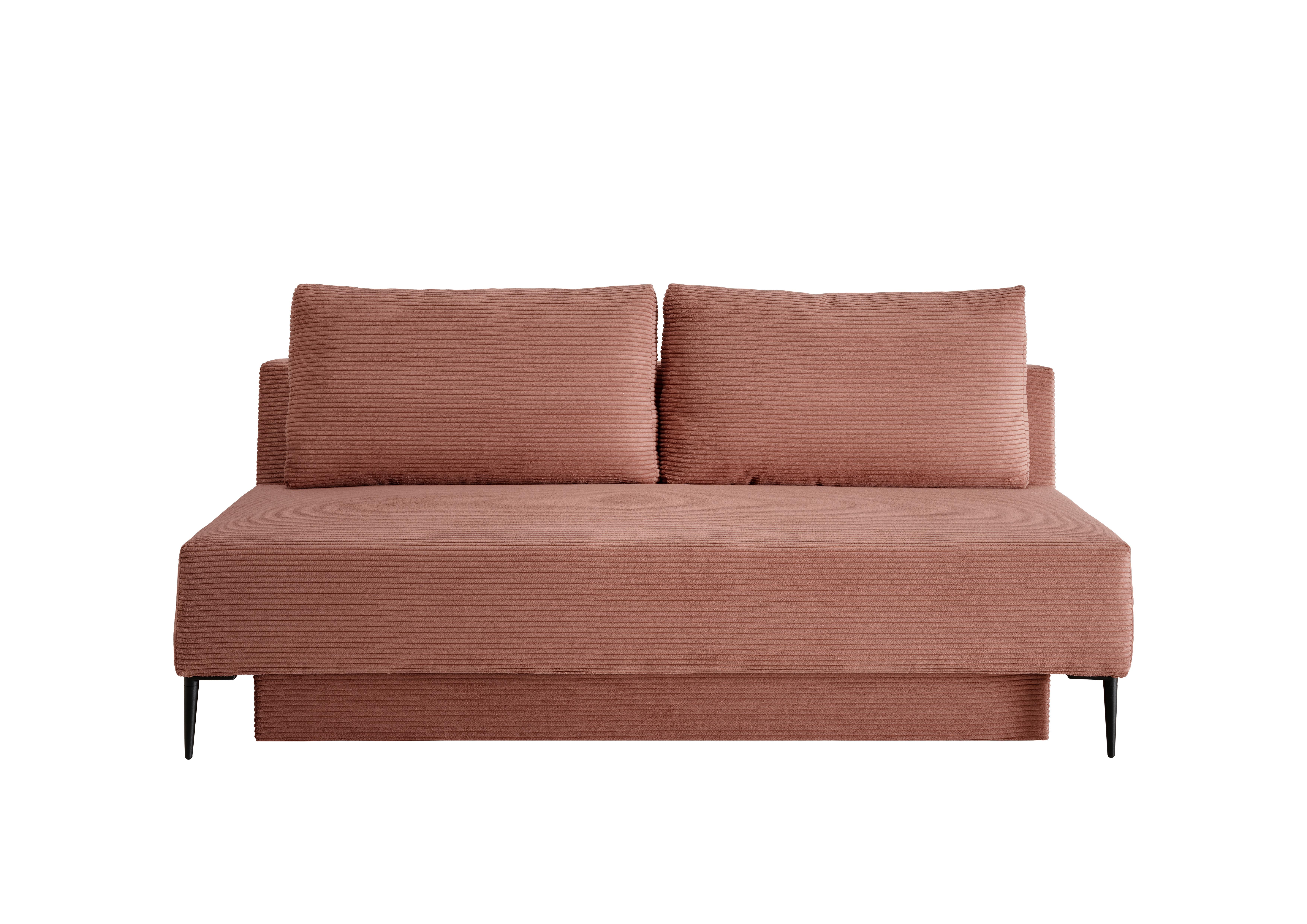 Schlafsofa Petri Rot Koralle Cord, Rücken Echt B: 198 cm - Koralle/Rot, MODERN, Textil (198/90/100cm) - Livetastic