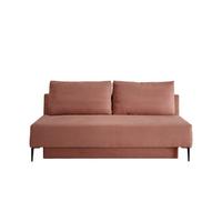 Schlafsofa Petri Rot Koralle Cord, Rücken Echt B: 198 cm - Koralle/Rot, MODERN, Textil (198/90/100cm) - Livetastic