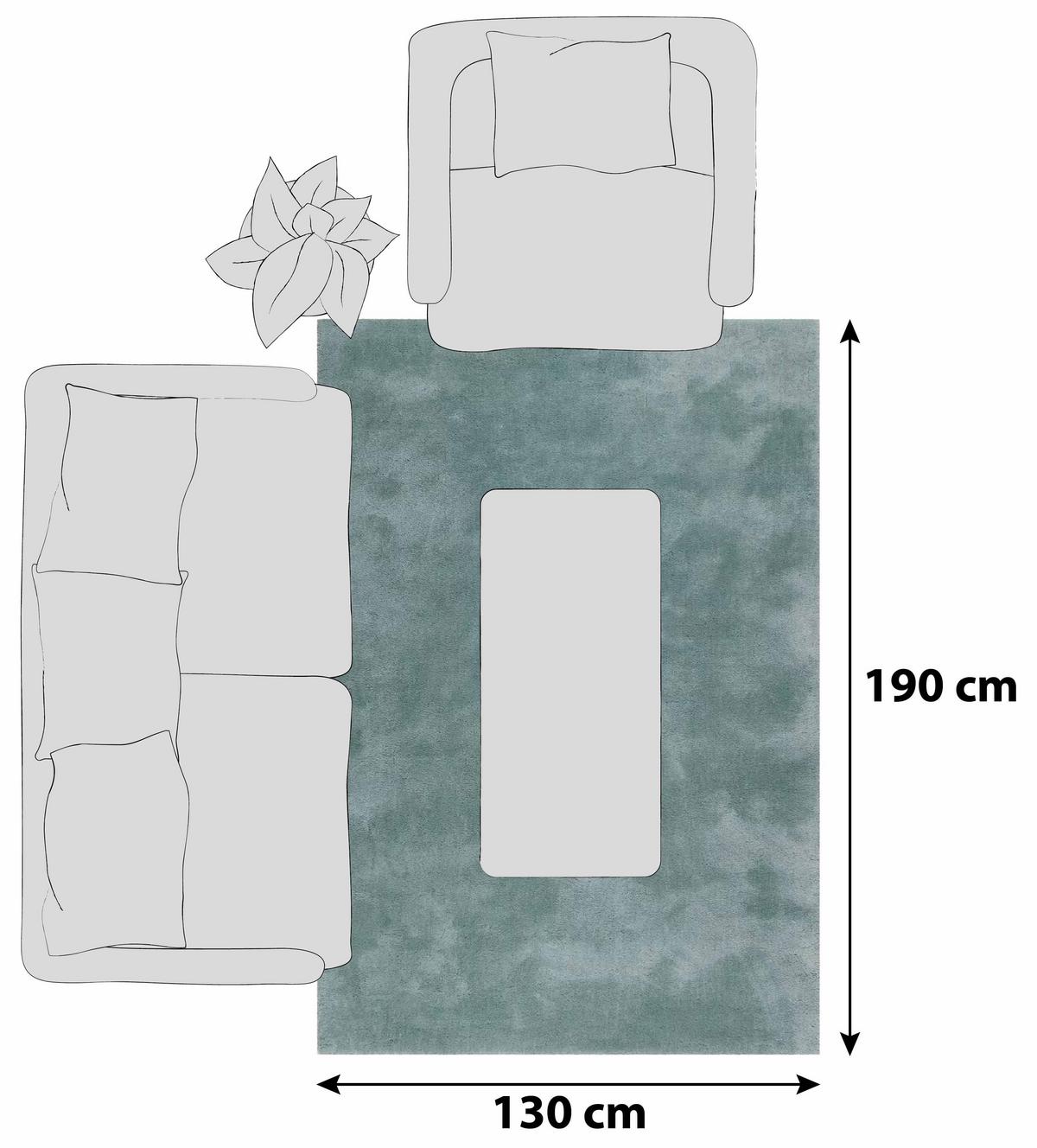 Hochflorteppich Relaxx Türkis 130x190 cm - Türkis, Basics, Textil (130/190cm) - Esprit