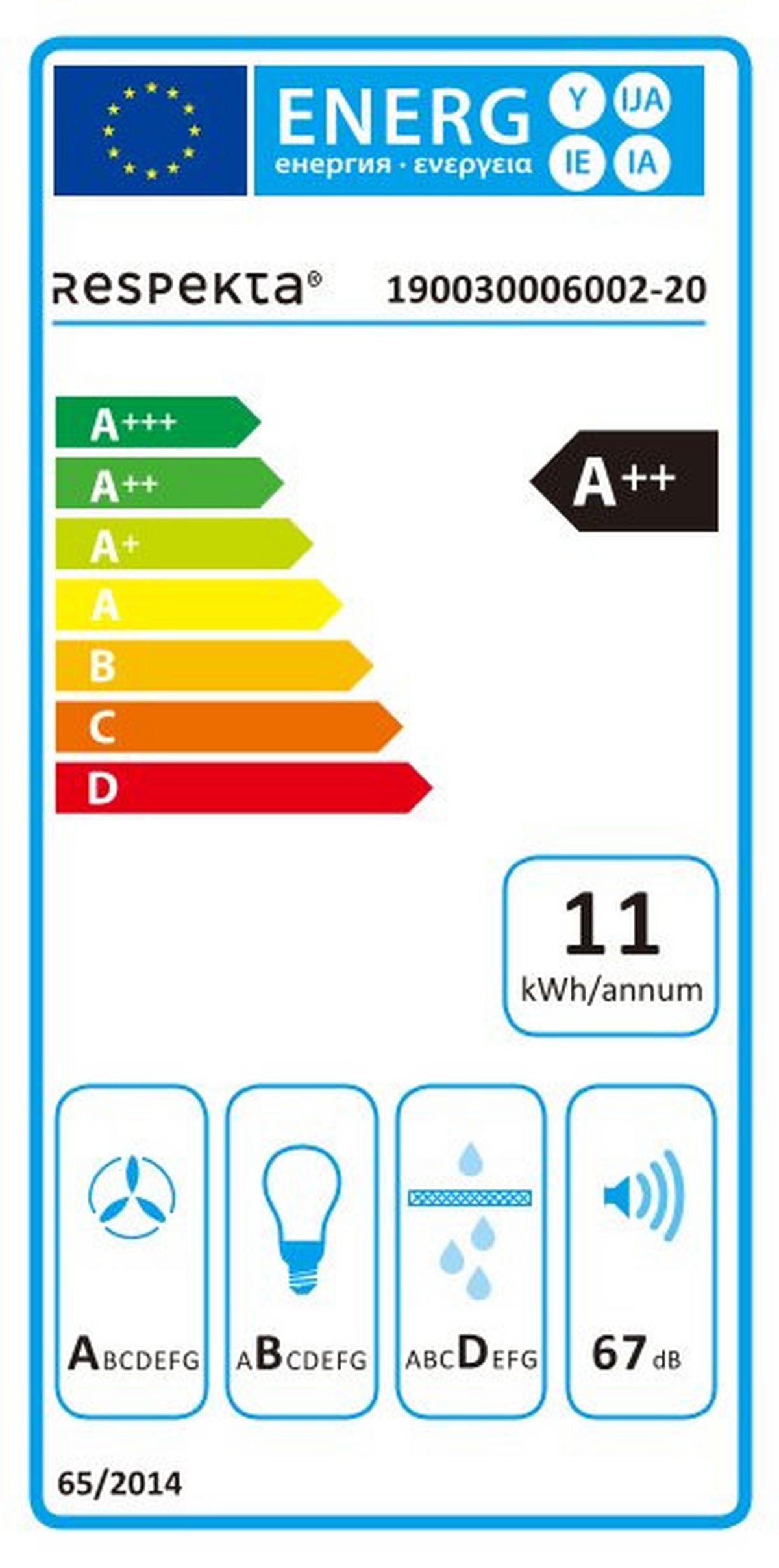Dunstabzugshaube Respekta Sira Edelstahlfarben B: 59,5 cm - Edelstahlfarben, Basics, Metall (59,5/55-100/50cm) - Respekta