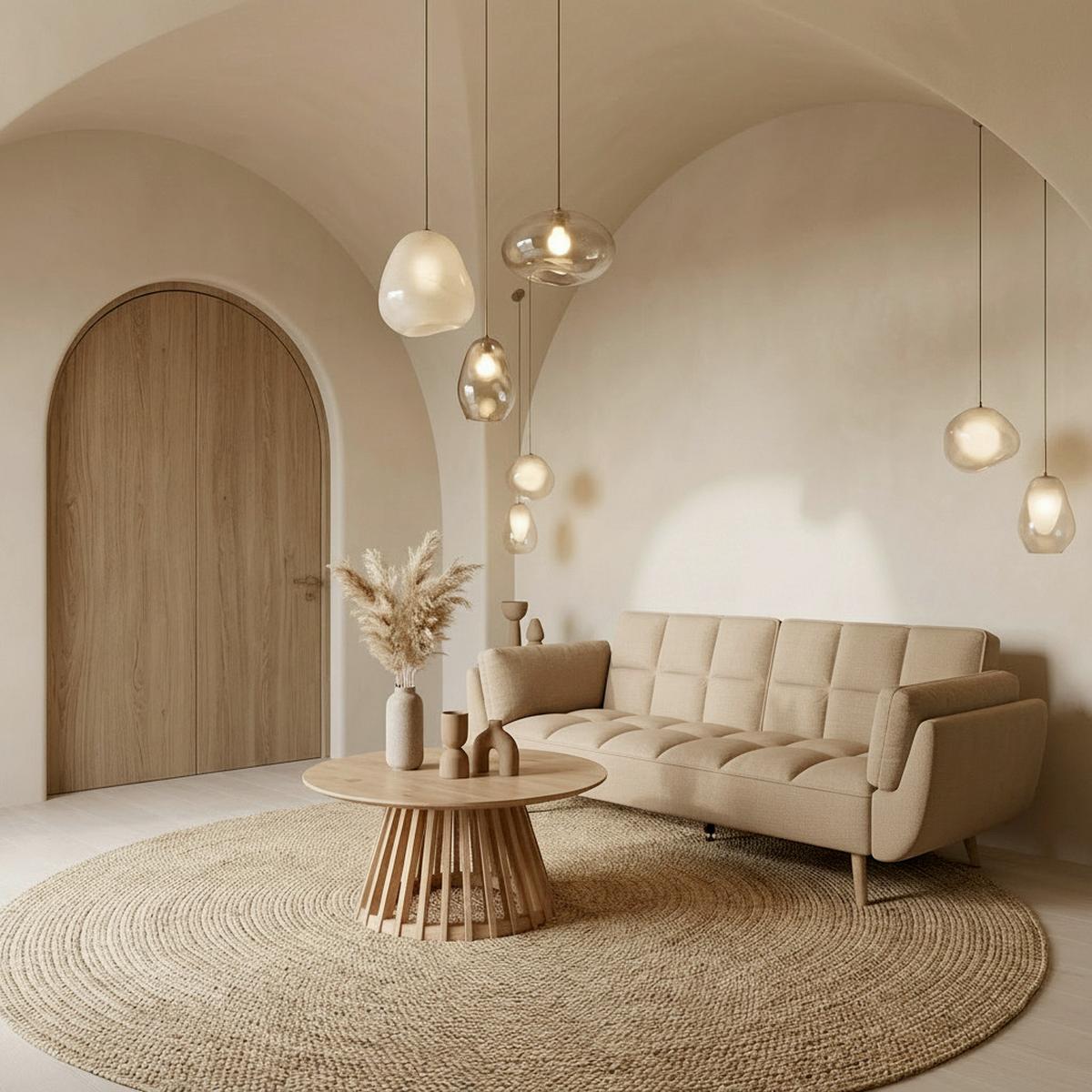 Rozkládací pohovka CORA, hnědá, max. 360 kg - přírodní barvy/hnědá, Moderní, dřevo/textil (214/92/81cm) - Bessagi Home