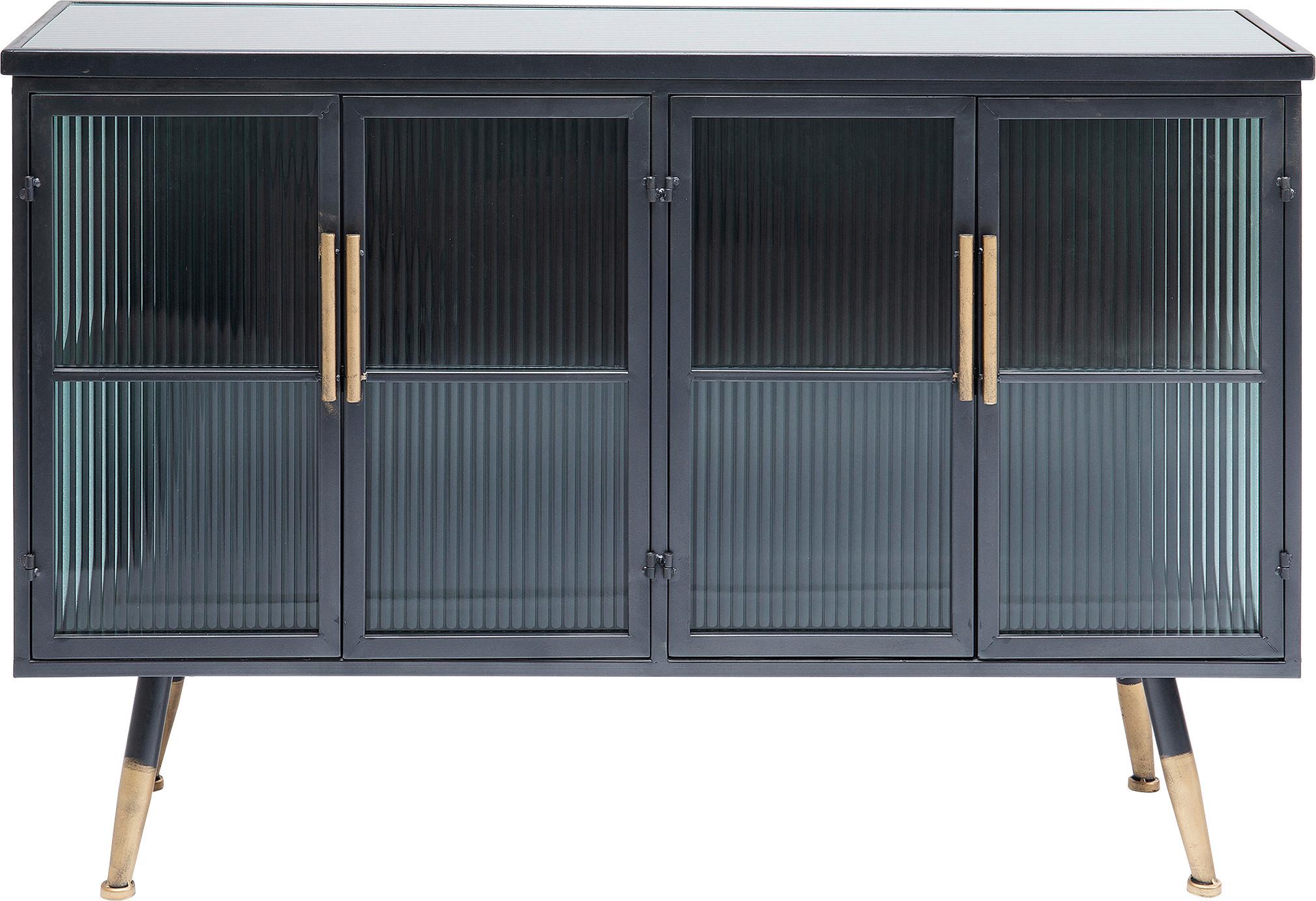 SIDEBOARD LA GOMERA - Anthrazit/Messingfarben, Trend, Glas/Holzwerkstoff (120/75/38cm) - Kare-Design