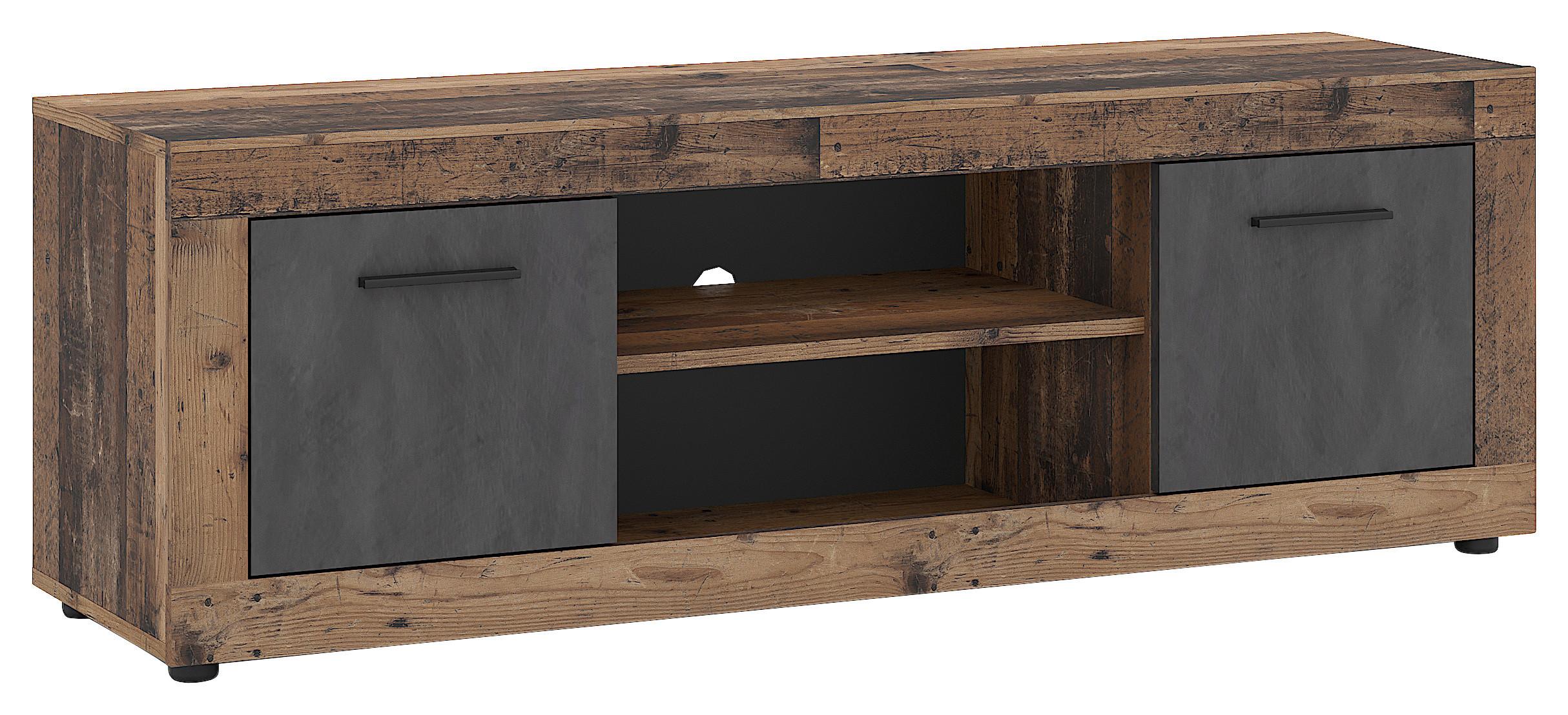 Lowboard Luna Eiche Old Style - Alteiche/Anthrazit, Design, Holzwerkstoff (140/48/40cm) - MID.YOU