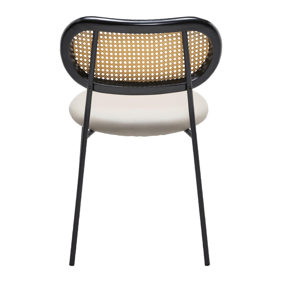 Židle Casa šedohnědá dřevo/ratan/kov - černá/šedohnědá, Moderní, kov/dřevo (42/77/51cm) - Bessagi Home
