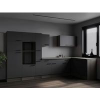 Eckküche Oliver Grau, Eiche Dekor S: 370x172cm - Eichefarben/Grau, Design, Holzwerkstoff (370/172cm) - Respekta